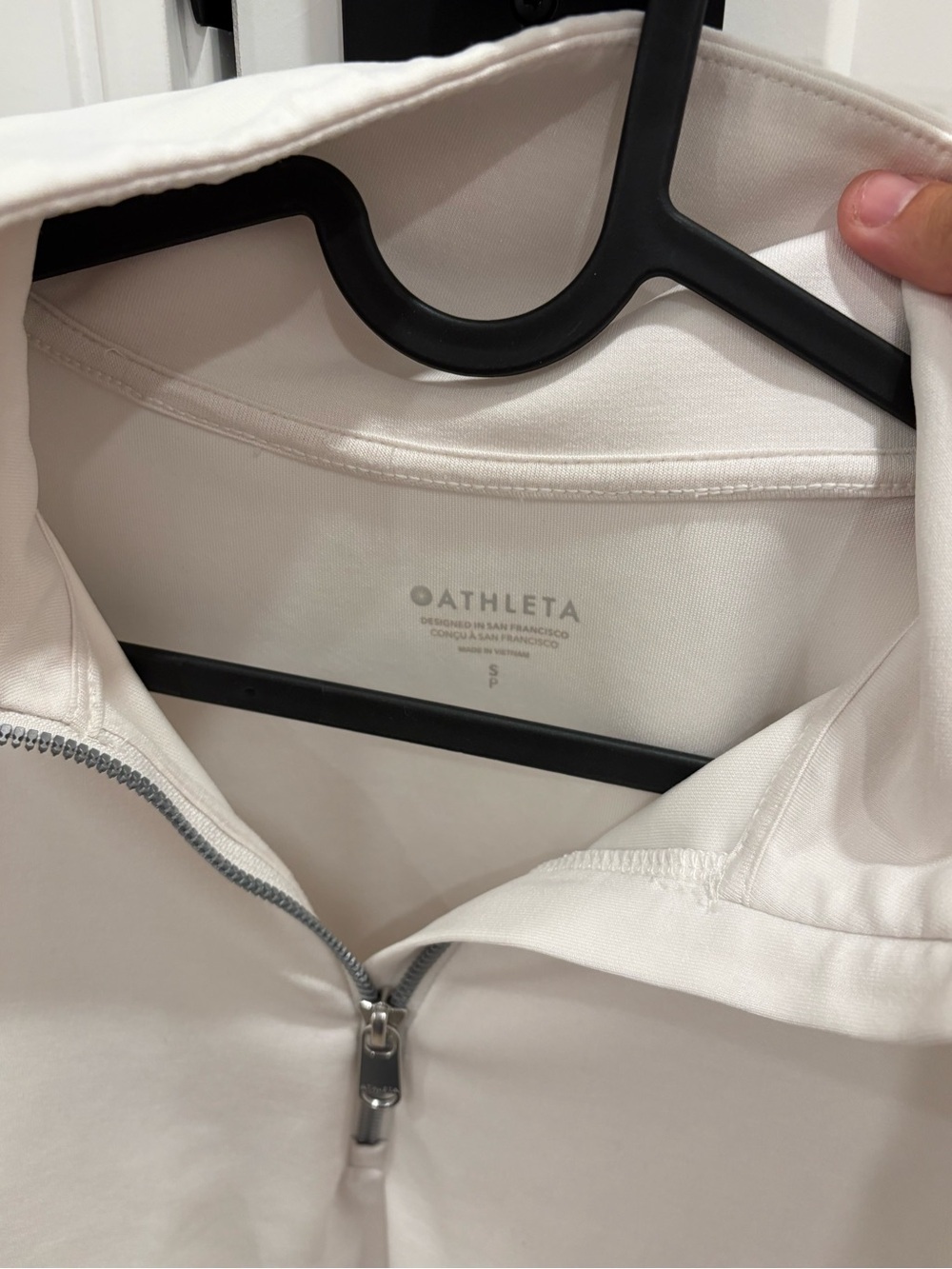 Athleta White Quarter-Zip Pullover Sweatshirt - Picture 3 of 9
